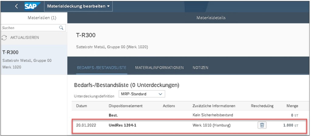 SAP S/4 – Reservierung für geplante&nbsp;Umlagerung